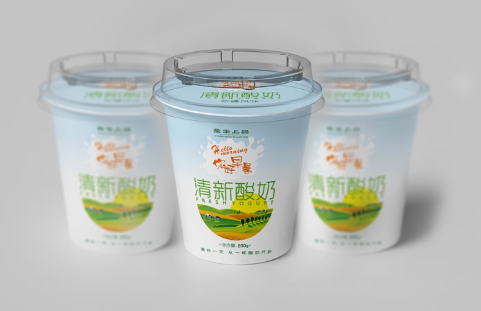 圣丰上品清新酸奶包装设计-美无画品牌设计出品