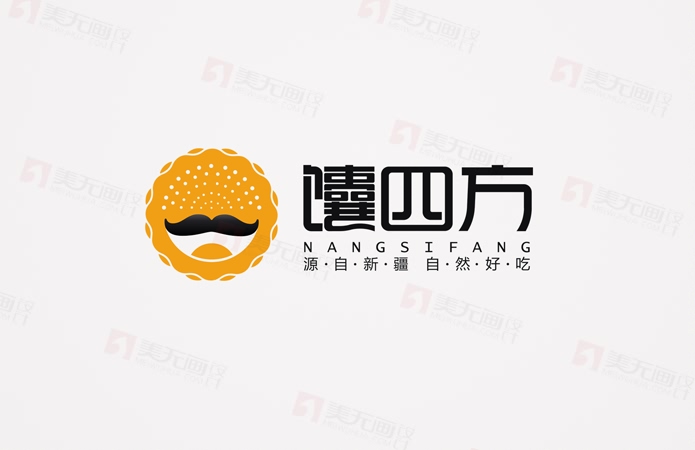 新疆馕四方品牌logo设计-美无画设计
