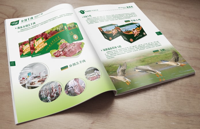 新疆绿草原肉禽食品有限公司画册设计-美无画品牌设计出品
